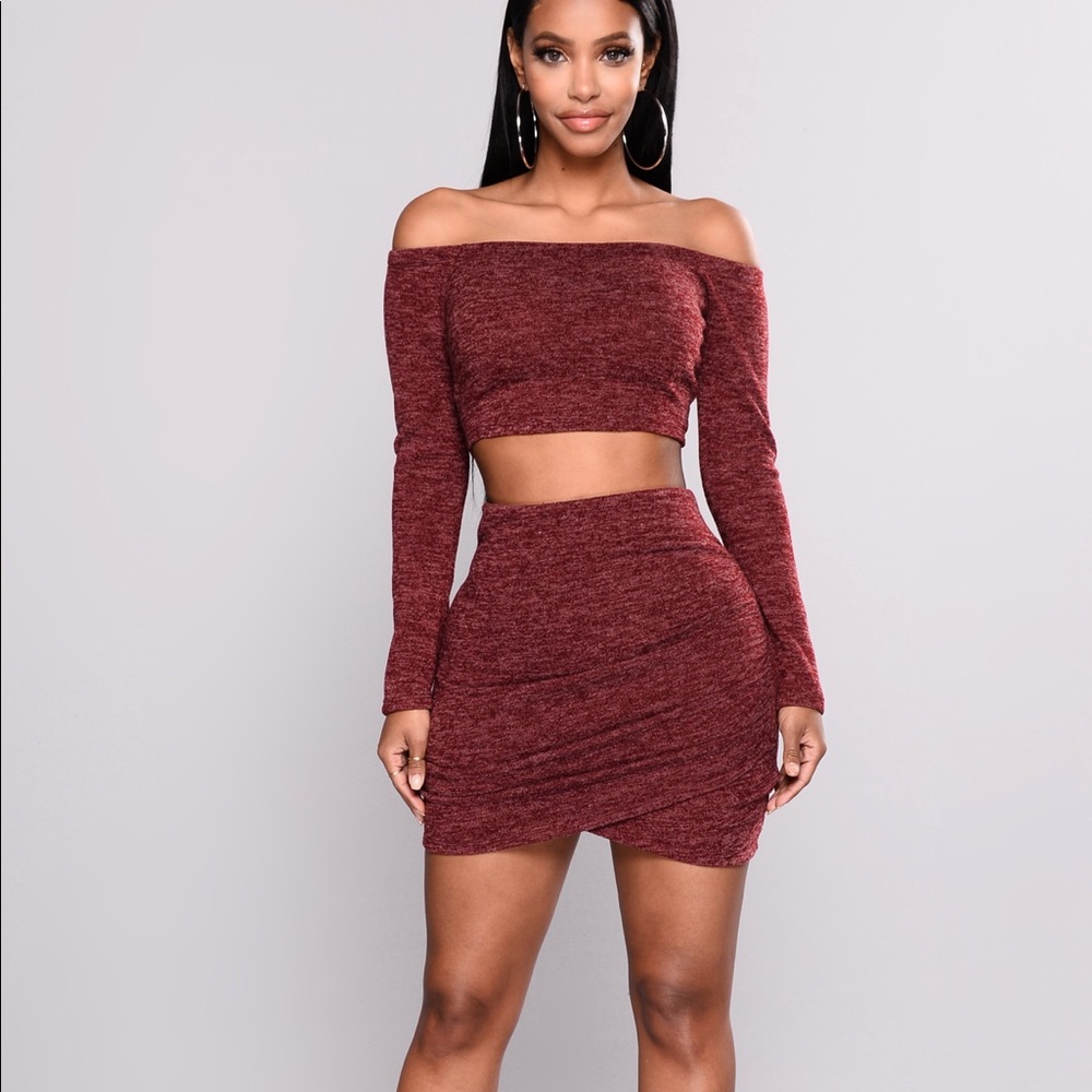 NWT Fashion Nova - Owen Off the Shoulder Skirt Set